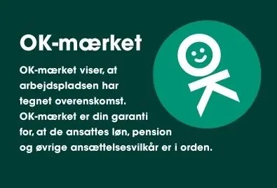 OK-mærket – tegnet på, at børnehaven har overenskomst.